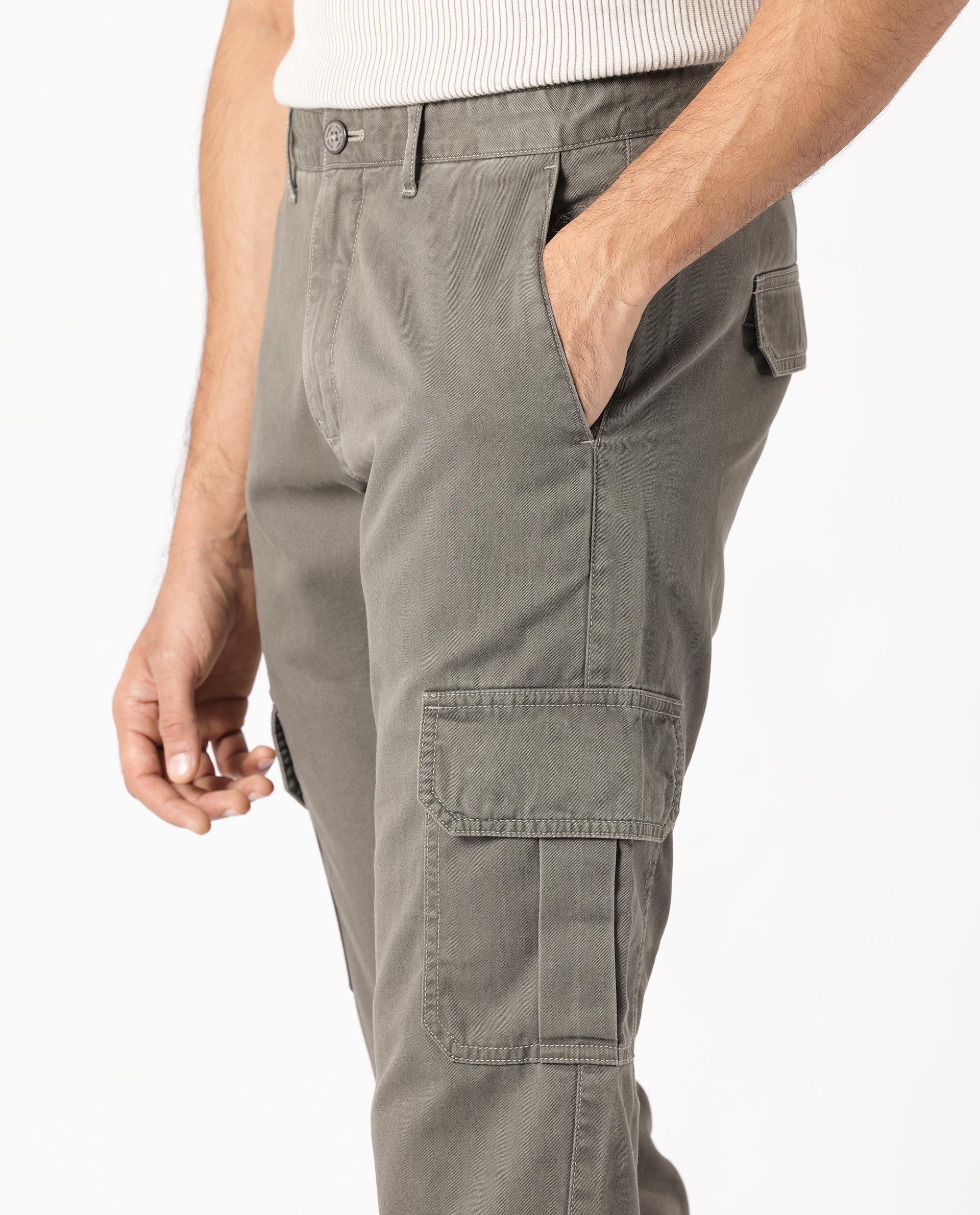Stone Island Slim Fit Cargo Trousers in Gray for Men | Lyst